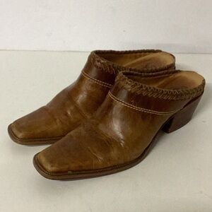 Brown Leather Mules